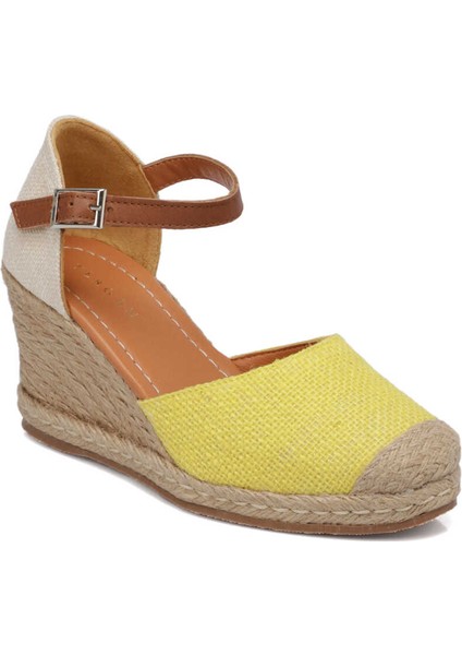 Sarı Deri-Tekstil Kadın Espadril - K24Y1Sn67417-R66 Sarı