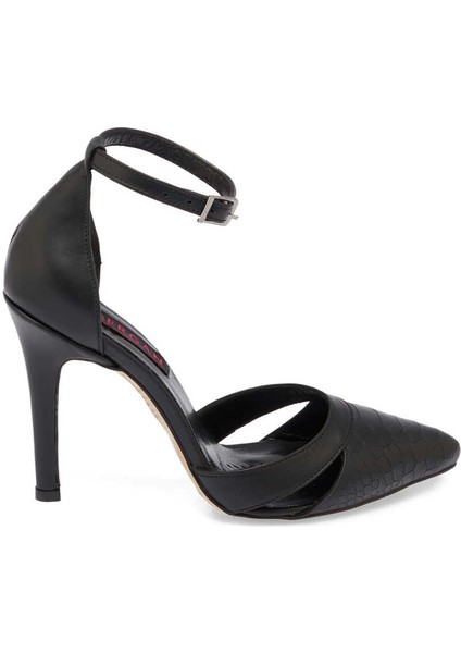 Siyah Hakiki Deri Kadın Stiletto - K24I1AY67289-A23
