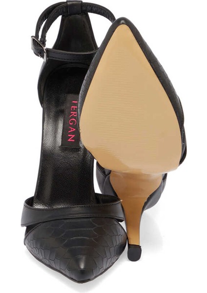 Siyah Hakiki Deri Kadın Stiletto - K24I1AY67289-A23