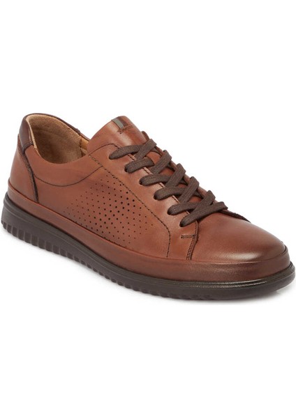 Kahve Hakiki Deri Erkek Sneaker - E24I1AY56696-G36