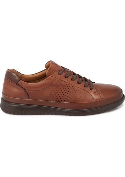 Kahve Hakiki Deri Erkek Sneaker - E24I1AY56696-G36