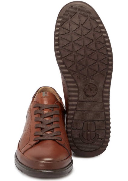 Kahve Hakiki Deri Erkek Sneaker - E24I1AY56696-G36