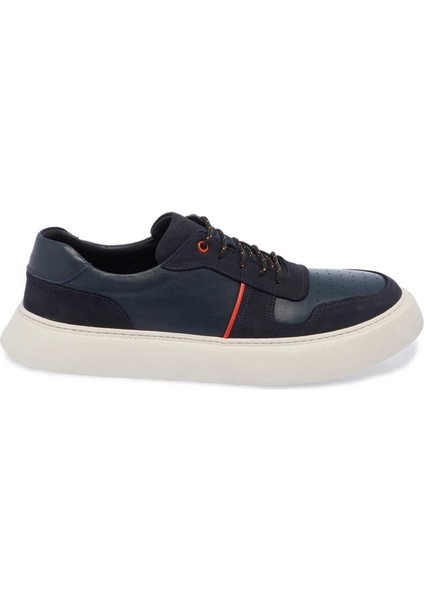 Lacivert Hakiki Deri Erkek Sneaker - E24I1AY56814-C39