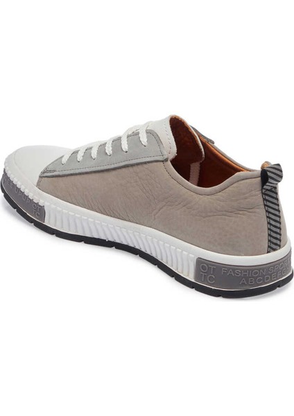 Gri Deri Erkek Sneaker - E24I1Ay56626-G22