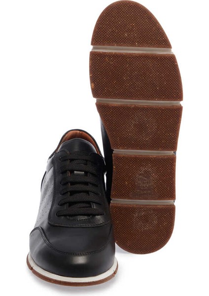 Siyah Hakiki Deri Erkek Sneaker - E24I1AY56684-A23