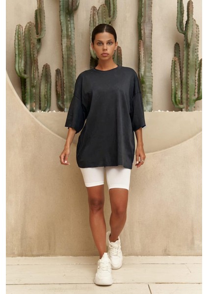 Lux Kadın Kısa Kollu Tişört Antrasit fiyatları