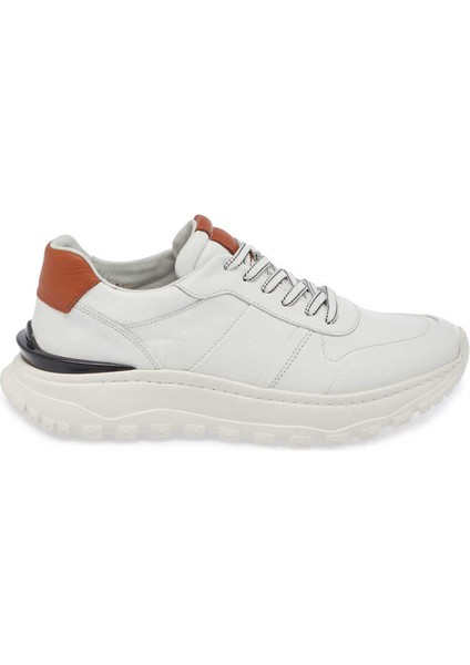 Beyaz Hakiki Deri Erkek Sneaker - E24I1AY56621-A26