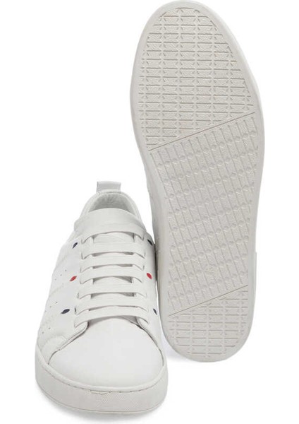 Beyaz Deri Erkek Sneaker - E24I1Ay56635-A26