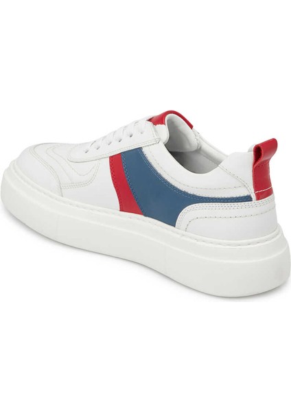 Beyaz Hakiki Deri Erkek Sneaker - E24I1AY56730-A26
