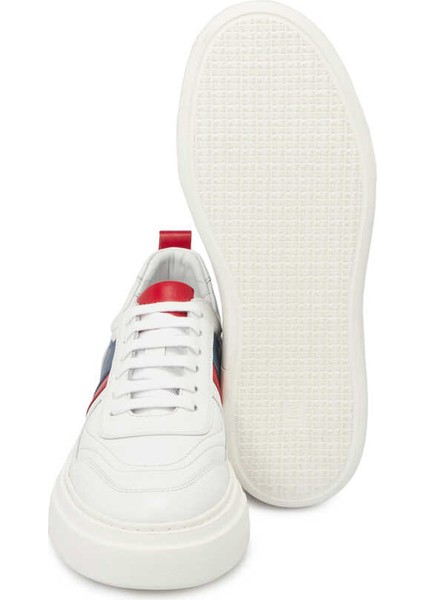 Beyaz Hakiki Deri Erkek Sneaker - E24I1AY56730-A26