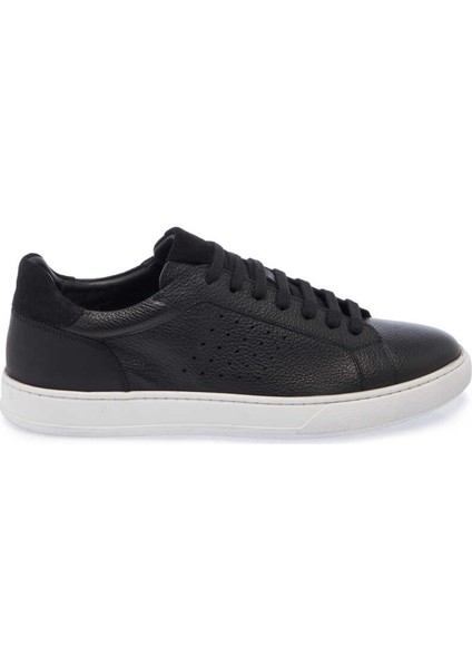 Siyah Hakiki Deri Erkek Sneaker - E24I1AY56729-A41