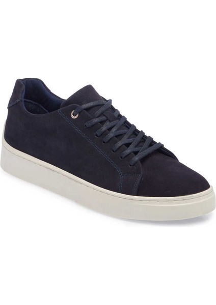 Lacivert Hakiki Nubuk Deri Erkek Sneaker - E24I1AY56745-C39
