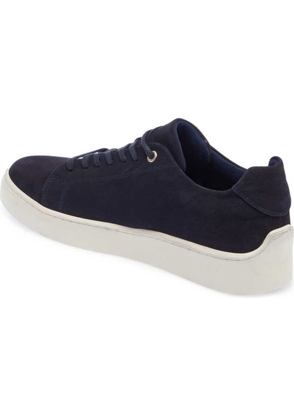 Lacivert Hakiki Nubuk Deri Erkek Sneaker - E24I1AY56745-C39