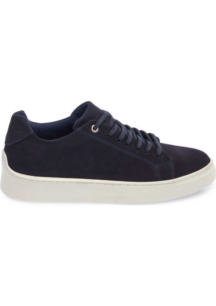 Lacivert Hakiki Nubuk Deri Erkek Sneaker - E24I1AY56745-C39