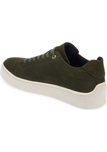 Yeşil Hakiki Nubuk Deri Erkek Sneaker - E24I1AY56745-G98