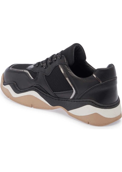 Siyah Hakiki Deri Kadın Sneaker - K24I1AY67194-A23