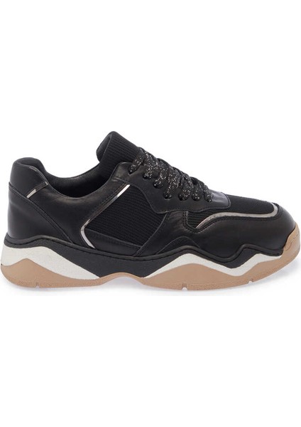 Siyah Hakiki Deri Kadın Sneaker - K24I1AY67194-A23