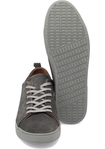 Gri Hakiki Deri Erkek Sneaker - E24I1AY56830-C11