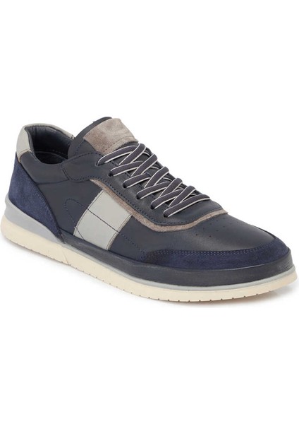 Lacivert Hakiki Deri Erkek Sneaker - E24I1AY56689-A31