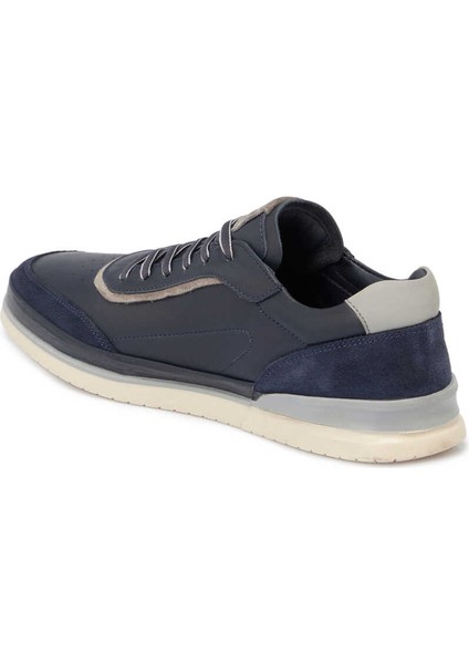 Lacivert Hakiki Deri Erkek Sneaker - E24I1AY56689-A31