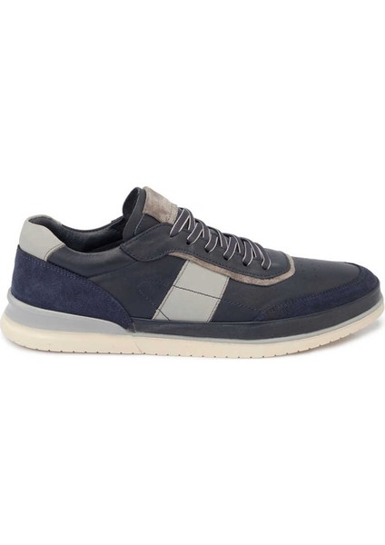 Lacivert Hakiki Deri Erkek Sneaker - E24I1AY56689-A31