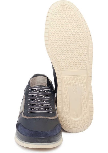 Lacivert Hakiki Deri Erkek Sneaker - E24I1AY56689-A31