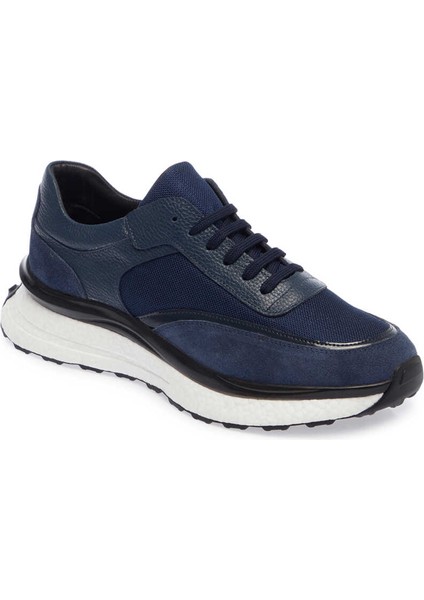 Lacivert Hakiki Deri Erkek Sneaker - E24I1AY56698-A31