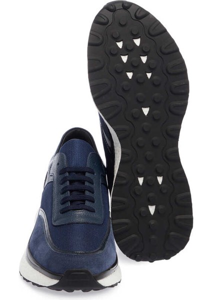 Lacivert Hakiki Deri Erkek Sneaker - E24I1AY56698-A31