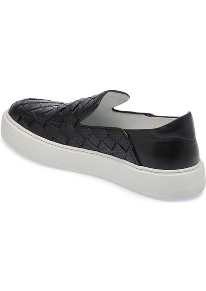 Siyah Hakiki Deri Erkek Sneaker - E24I1AY56701-C1U