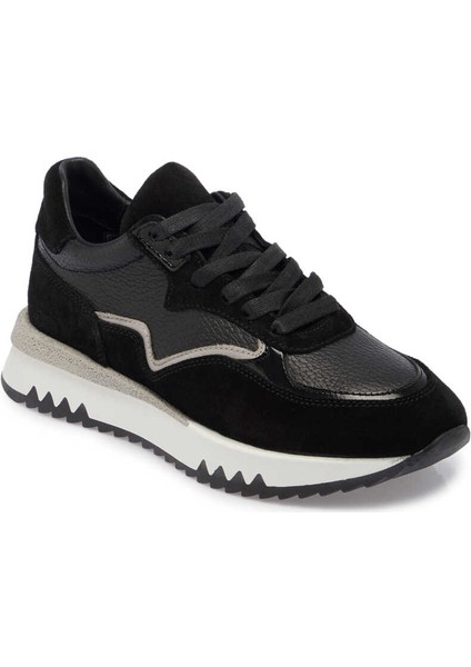Siyah Hakiki Deri Kadın Sneaker - K24I1AY67135-A01