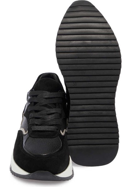 Siyah Hakiki Deri Kadın Sneaker - K24I1AY67135-A01