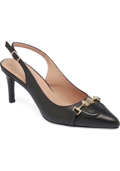Siyah Hakiki Deri Kadın Stiletto - K24I1AY67173-A55