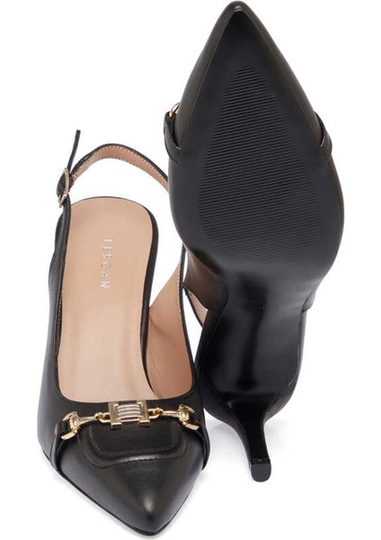 Siyah Hakiki Deri Kadın Stiletto - K24I1AY67173-A55 fırsatları