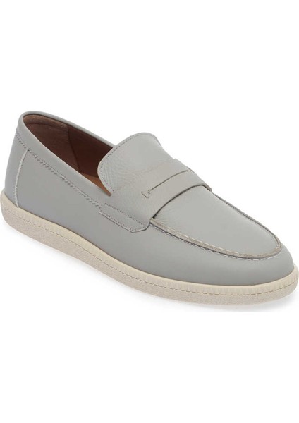 Gri Hakiki Deri Erkek Loafer - E24I1AY56705-H1Y