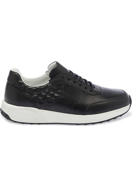 Siyah Hakiki Deri Erkek Sneaker - E24I1AY56708-A43