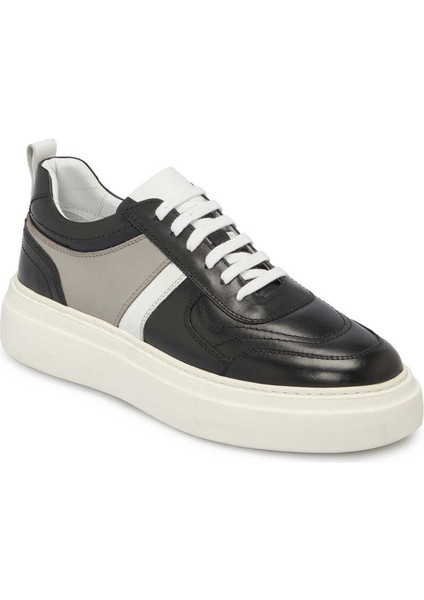 Siyah Hakiki Deri Erkek Sneaker - E24I1AY56730-A23