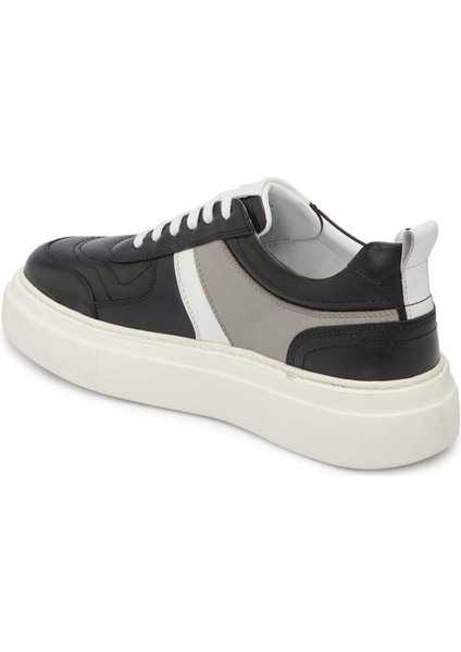Siyah Hakiki Deri Erkek Sneaker - E24I1AY56730-A23