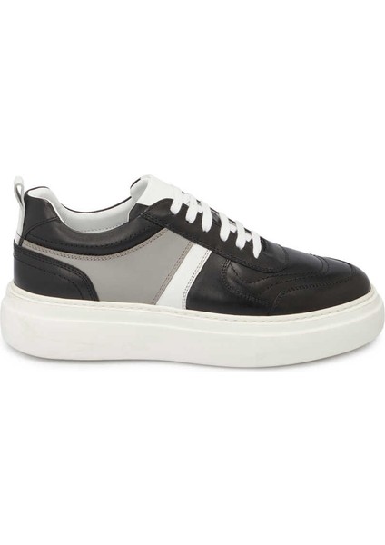 Siyah Hakiki Deri Erkek Sneaker - E24I1AY56730-A23
