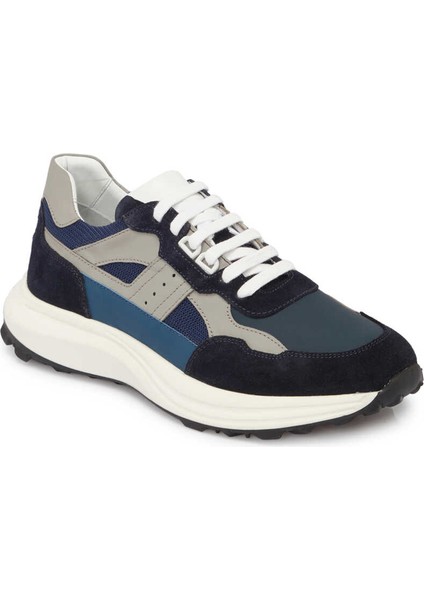 Lacivert Hakiki Deri Erkek Sneaker - E24I1AY56736-D44
