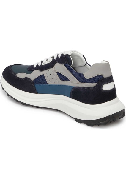 Lacivert Hakiki Deri Erkek Sneaker - E24I1AY56736-D44