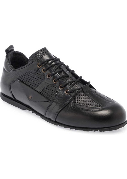 Siyah Hakiki Deri Erkek Sneaker - E24I1AY56755-A23