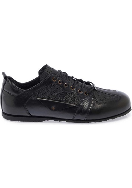 Siyah Hakiki Deri Erkek Sneaker - E24I1AY56755-A23