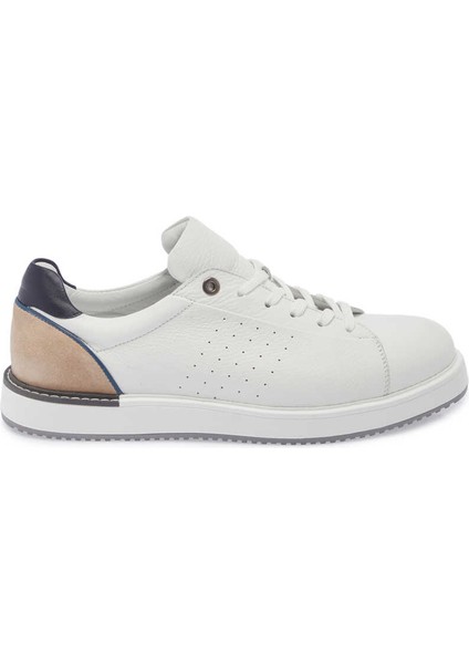 Beyaz Hakiki Deri Erkek Sneaker - E24I1AY56700-B69
