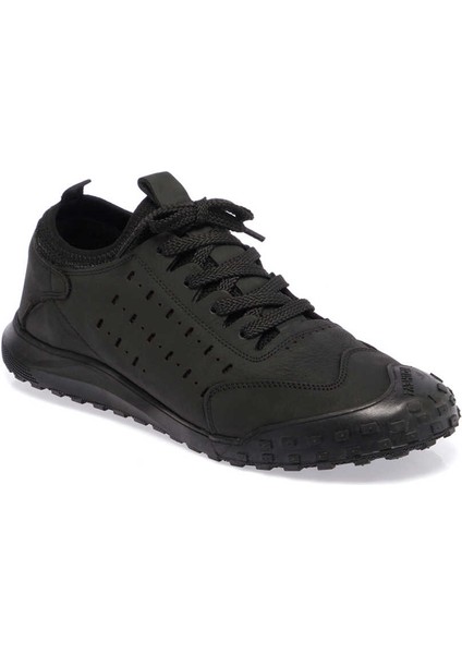 Siyah Hakiki Nubuk Deri Erkek Sneaker - E24I1AY56828-A64