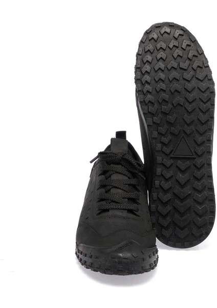 Siyah Hakiki Nubuk Deri Erkek Sneaker - E24I1AY56828-A64