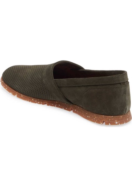 Yeşil Hakiki Süet Deri Erkek Loafer - E24I1AY56589-J86