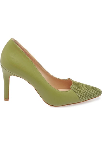 Yeşil Hakiki Deri Kadın Stiletto - K24I1AY67174-H3B