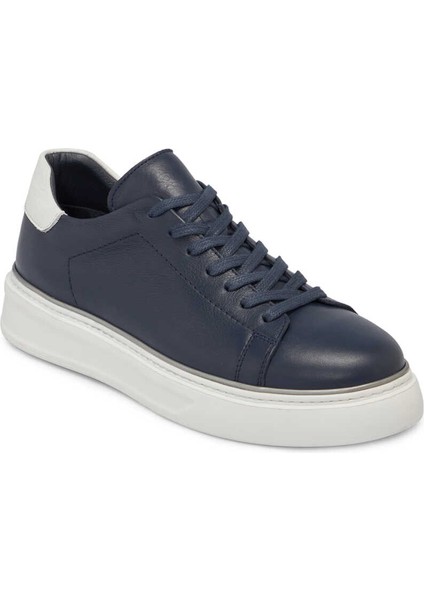 Lacivert Hakiki Deri Erkek Sneaker - E24I1AY56688-A31