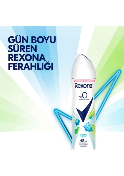Kadın Sprey Deodorant Ocean Fresh %0 Alüminyum 150 ml x3