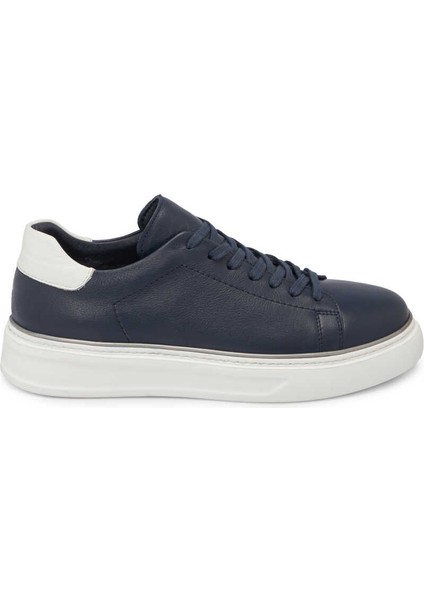 Lacivert Hakiki Deri Erkek Sneaker - E24I1AY56688-A31